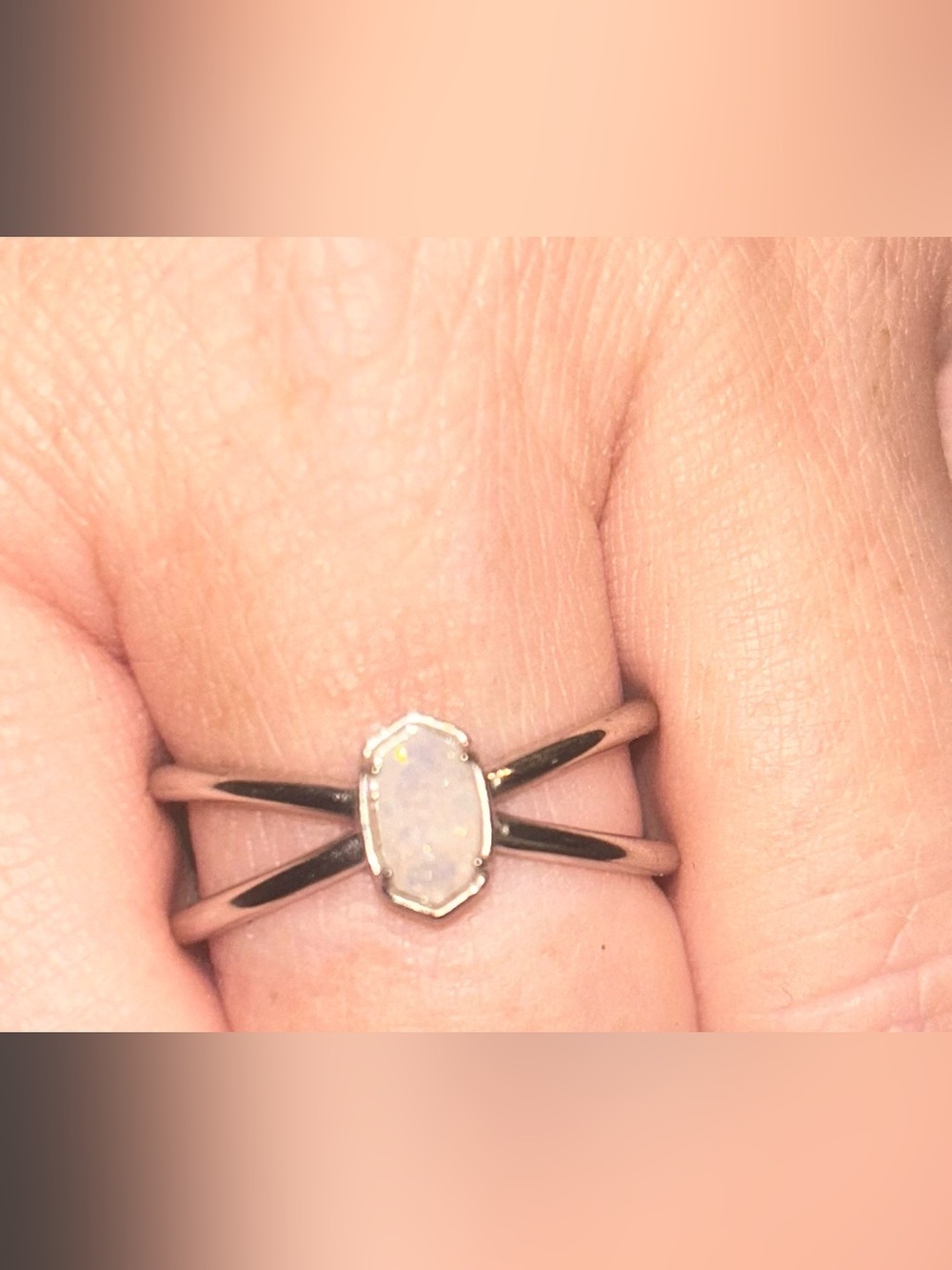 Kendra Scott Emilie White Opal Double Band Ring